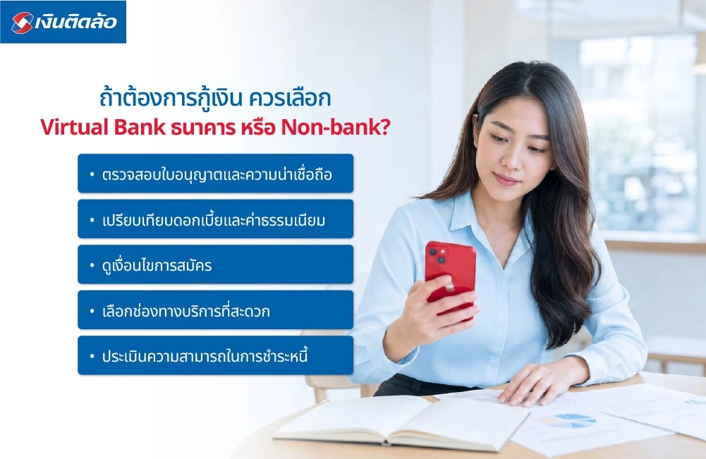 ถ้าต้องการกู้เงิน ควรเลือก Virtual Bank ธนาคาร หรือ Non-bank?